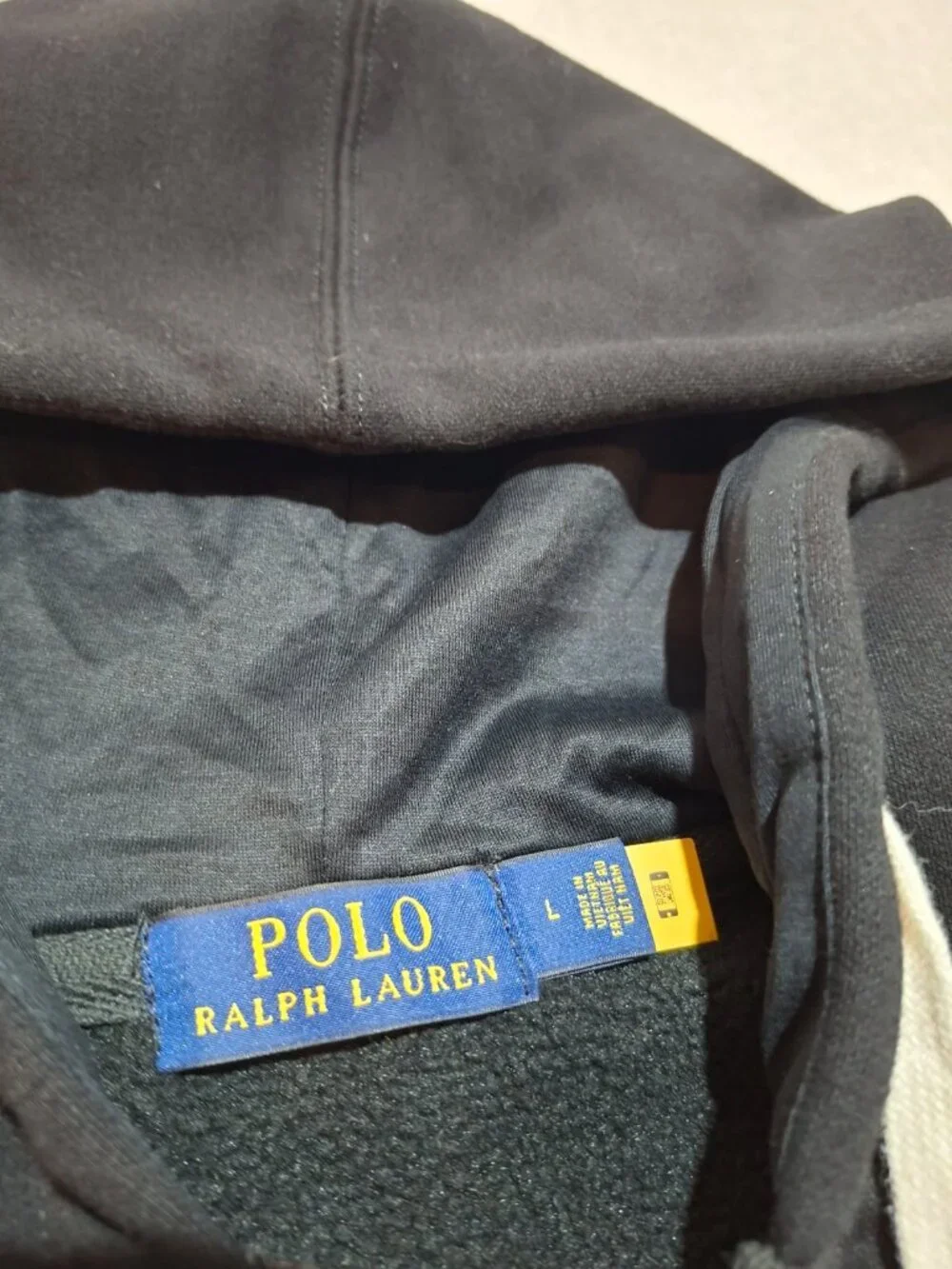 Polo Ralph Lauren Black Full Zip Hoodie Red Pony Logo Size L